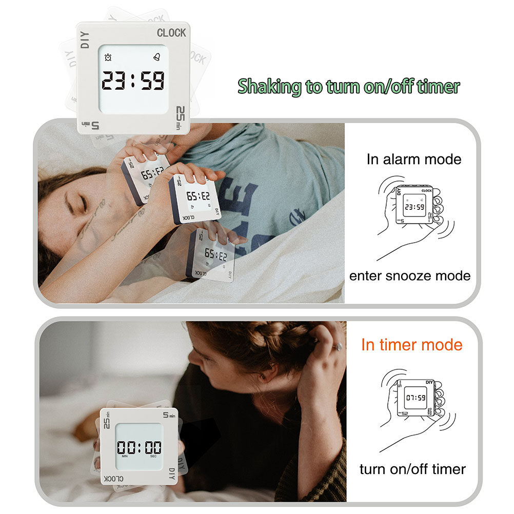 Digital Timer Countdown - Relógio Despertador Digital Mini Portátil Criativo
