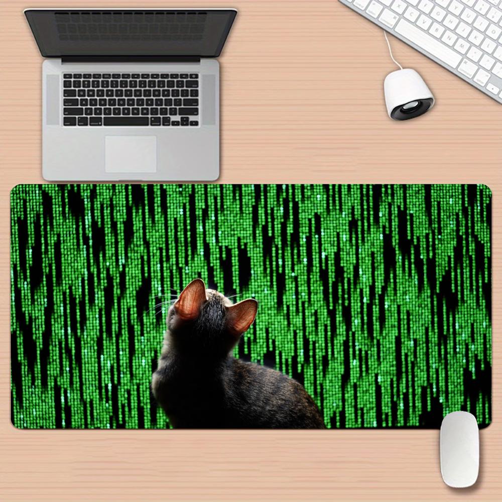 Office Tech Desk - Tech Matrix Code Cat Art, tapete