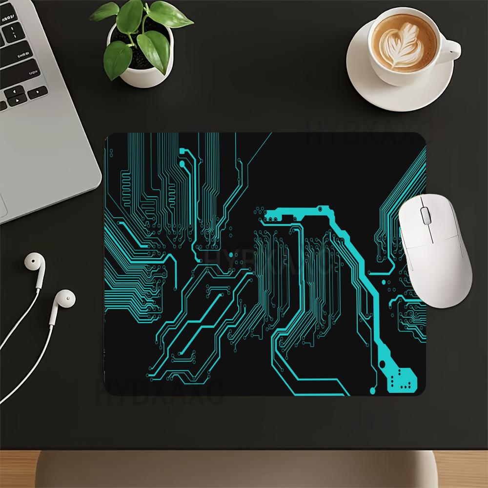 Office Tech Desk - Mouse Pad Antiderrapante HYBXAXC Pequeno Azul